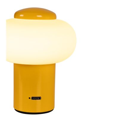 Lucide GUSTAV - Rechargeable Table lamp - Battery pack - Ø 8 cm - LED Dim. - 1x0,8W 2700K - Yellow